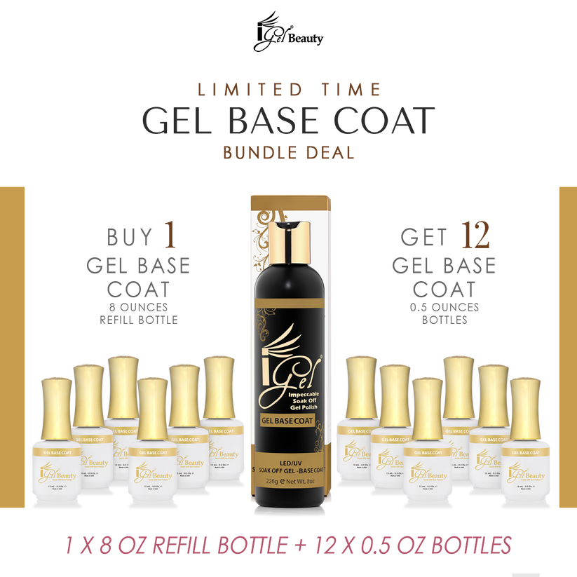 IGEL BASE COAT- 8 OZ + 12 FREE 0.5 OZ BOTTLES