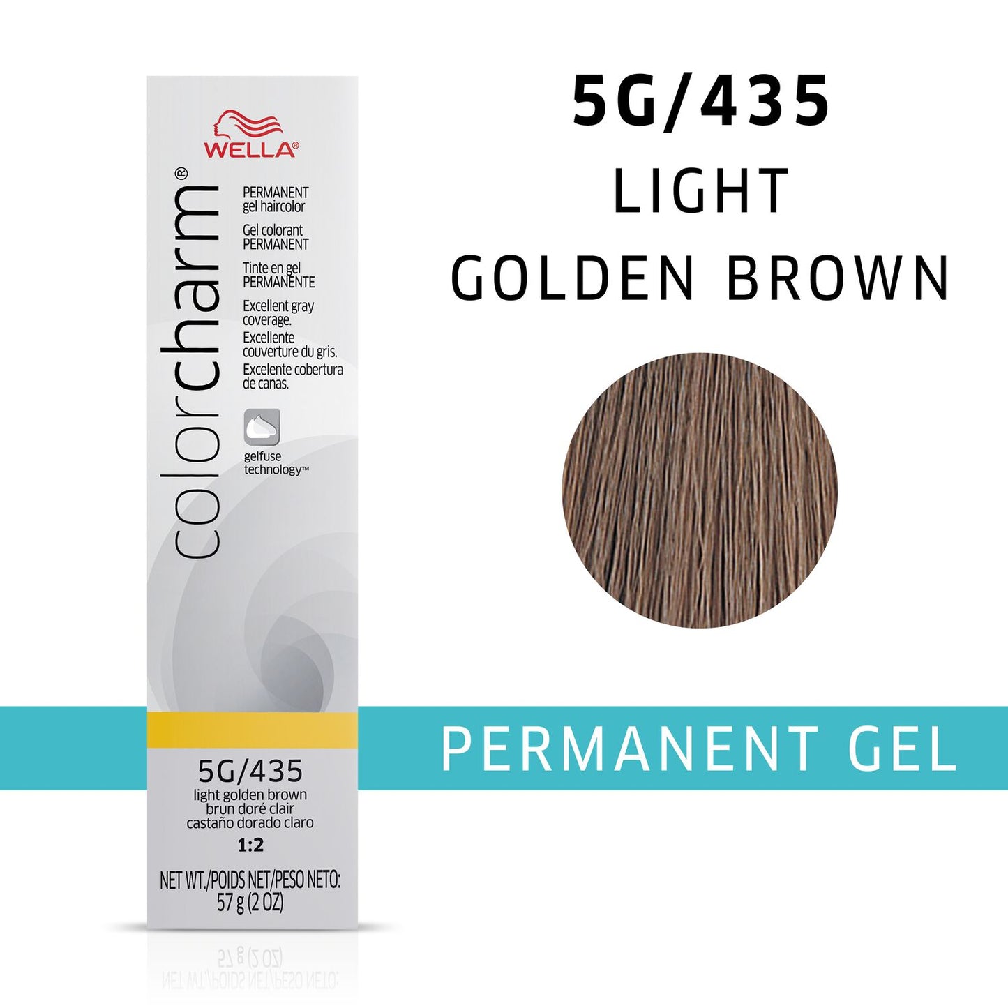 Color Charm Permanent Gel Hair Color 5G/435 Light Golden Brown