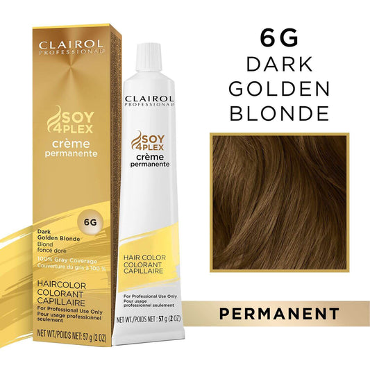 Clairol Professional Soy4Plex Creme Permanente Hair Color 6G-Dark Golden Blonde