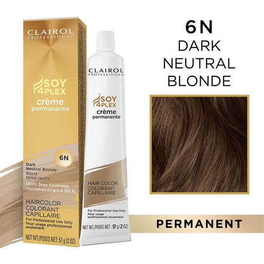 Clairol Professional Soy4Plex Creme Permanente Hair Color 6N-Dark Neutral Blonde