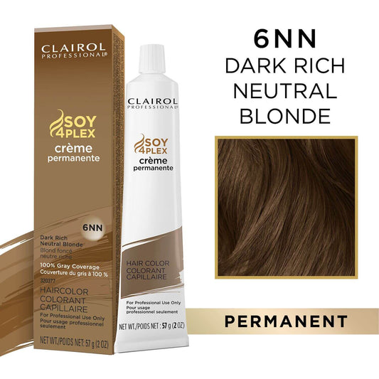 Clairol Professional Soy4Plex Creme Permanente Hair Color 6NN-Dark Rich Neutral Blonde
