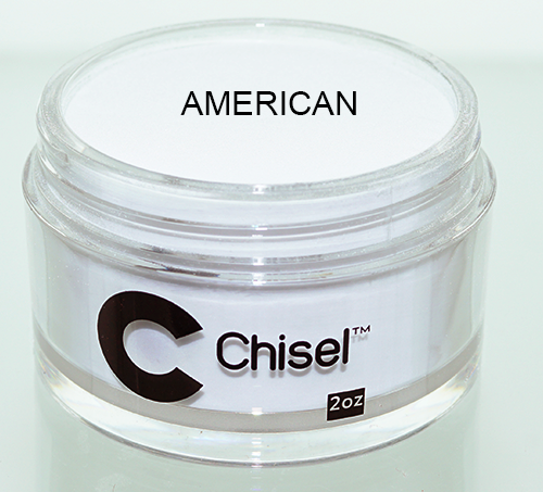 Chisel 2in1 Acrylic/Dipping Powder, Pink & White Collection, AMERICAN WHITE, 2oz