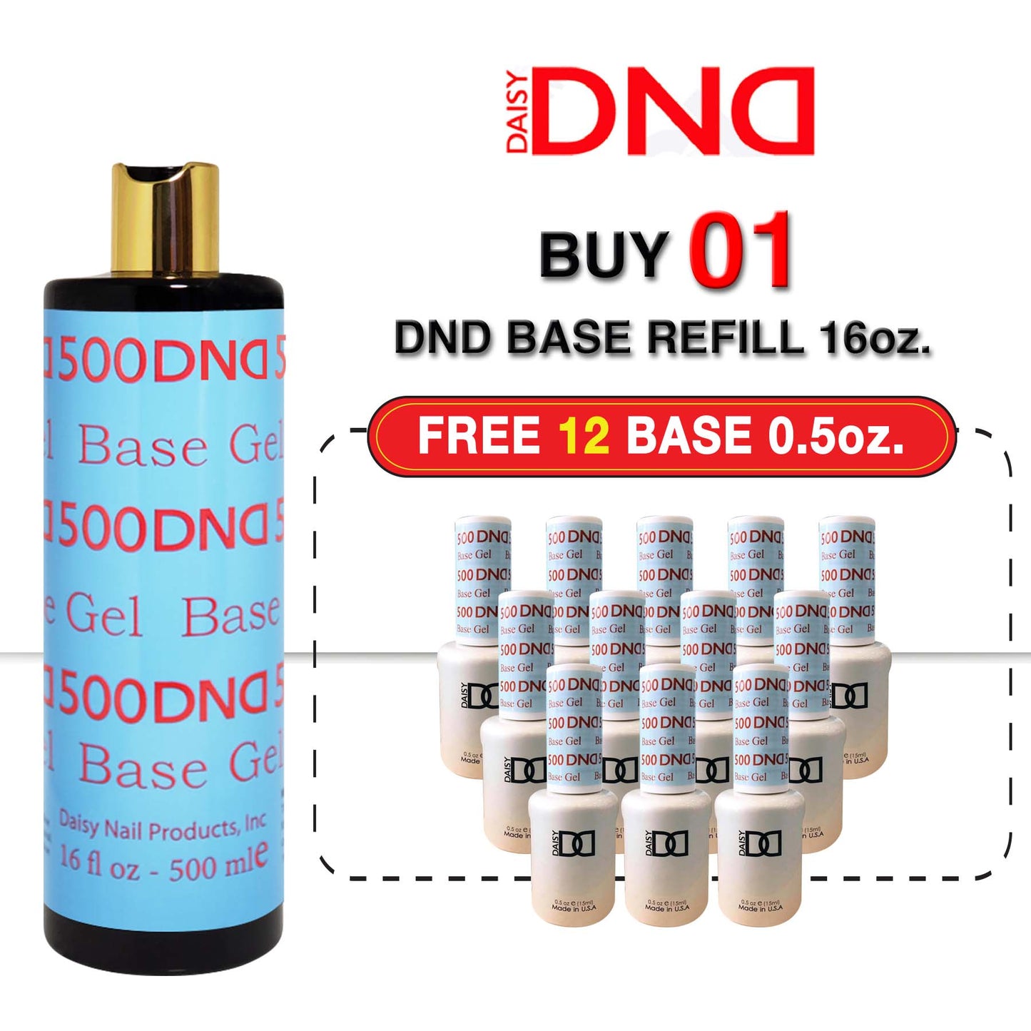 DND Base Gel 500 16oz | 500ml egl 12 free