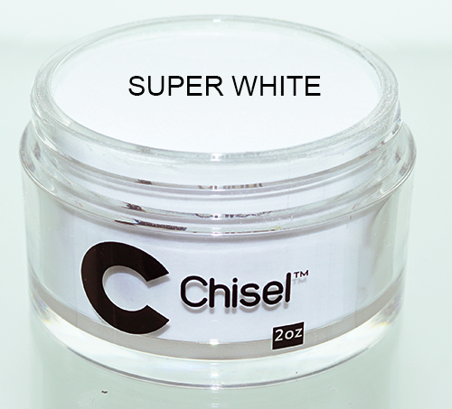 Chisel 2in1 Acrylic/Dipping Powder, Pink & White Collection, SUPER WHITE, 2oz