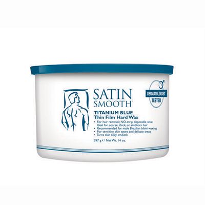 SATIN SMOOTH TITANIUM BLUE THIN FILM HARD WAX, 14 OZ.