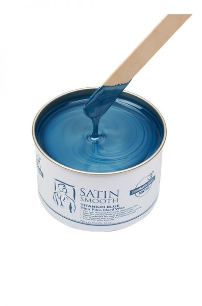 SATIN SMOOTH TITANIUM BLUE THIN FILM HARD WAX, 14 OZ.